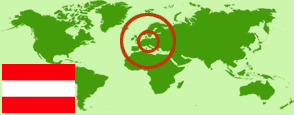 map and flag of Austria