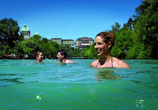 urban swimming, Bern, Switzerland