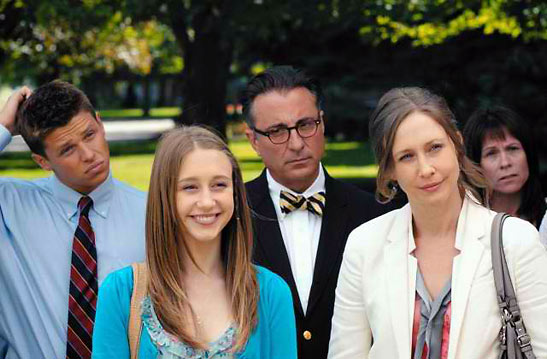 Andy Garcia, Vera Farmiga, Spencer Lofranco and Taissa Farmiga in a scene from the movie 'At Middleton'