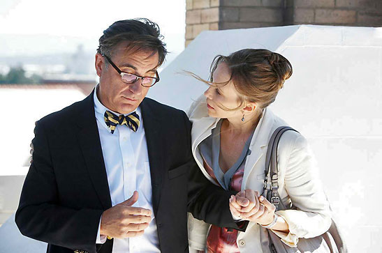 Vera Farmiga as Edith comforting Andy Garcia as George in the tower scene from 'At Middleton'