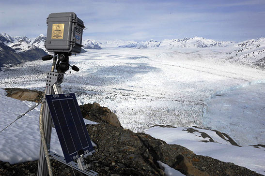 EISs time-lapse camera at Columbia Glacier, Alaska, 2007