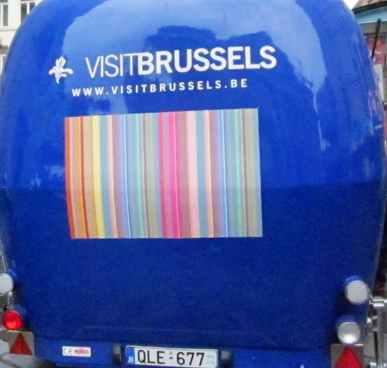 Belgian tourism ad  at the back of a truck in Brussels