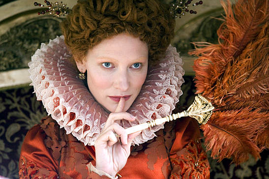 Cate Blanchett as Queen Elizabeth 1.
