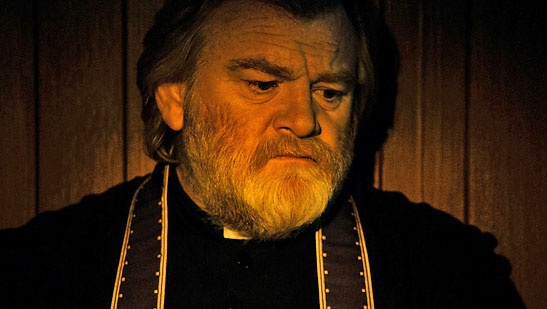 Brendan Gleeson in the confession box scene from the movie 'Calvary'