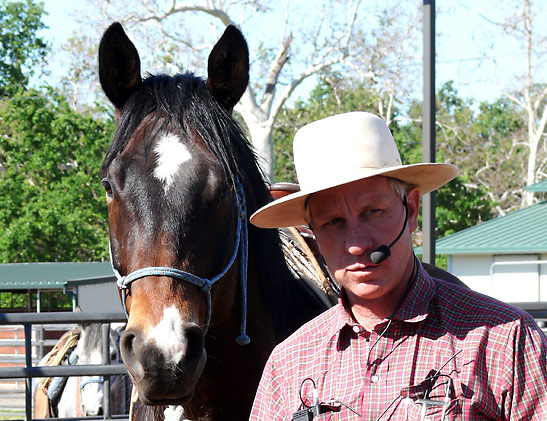 Buck Brannaman conducting a horse clinic