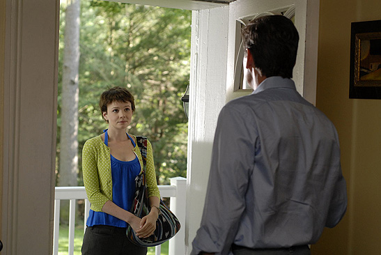 Carey Mulligan with Pierce Brosnan in the film The Greatest