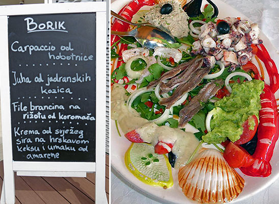 Borik Restaurant, Losinj and a seafood platter