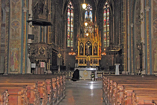 interior of the Basilica Minor church in Prague