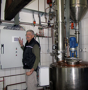 tour guide at a distillery in Ponesice