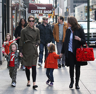 the Burns family on the streets of New York