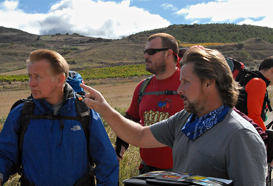 Martin Sheen and Yorick van Wageningen taking direction from Emilio Estevez