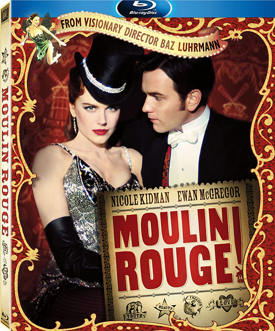 poster for the film Moulin Rouge featuring Ewan McGregor and Nicole Kidman