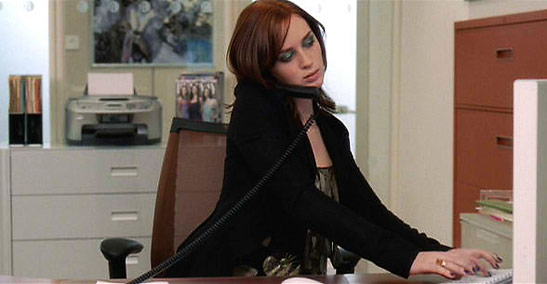 Emily Blunt as Meryl Streep's assistant in The Devil Wears Prada