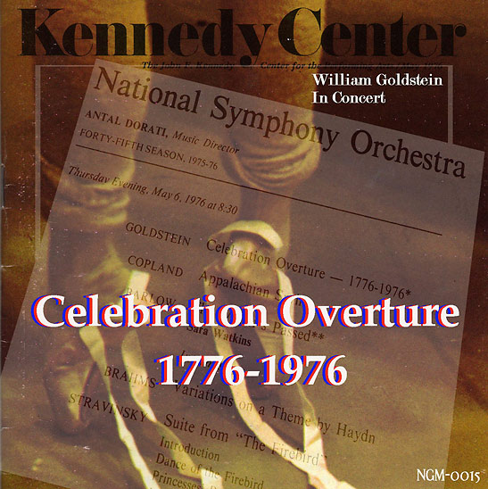 ad for William Goldstein's Celebration Overture 1776-1976 concert at the Kennedy Center