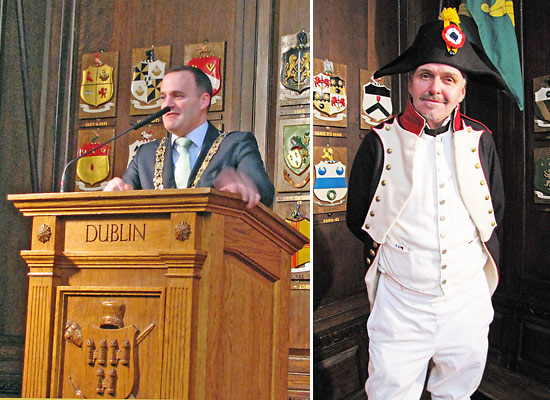 the 343rd mayor of Dublin, Lord Mayor Naoise O Muiri and participant at the historical re-enactment of the French landing at Kilcummin, Co. Mayo in August 1798