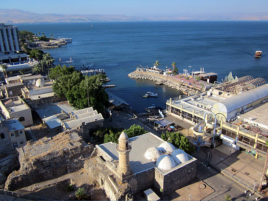 view of the port of Tiberias from the Leonardo Plaza Hotel