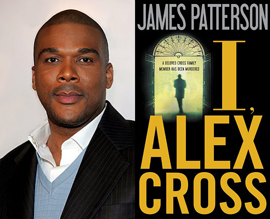 Tyler Perry as the 'new' Alex Cross and book cover for 'I, Alex Cross'