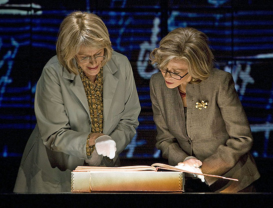 Dr. Gertrude Ladenburger (Susan Kellermann) assisting Dr. Brandt (Jane Fonda) in her research on Beethoven