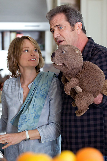 Jodie Foster and Mel Gibson in a scene from the movie The Beaver