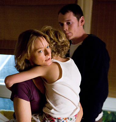 Jodie Foster, Riley Thomas Stewart and Anton Yelchin in a scene from The Beaver