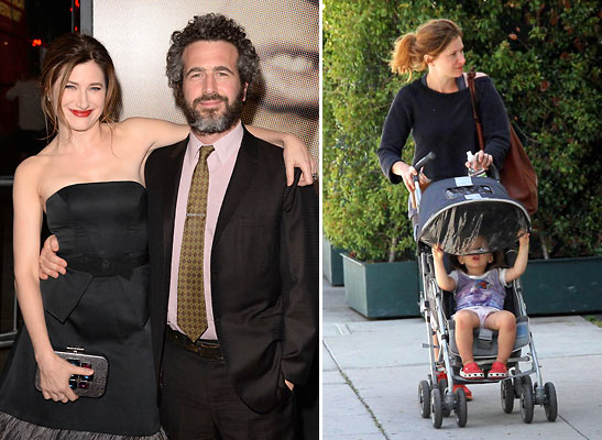 Kathryn Hahn with her husband Ethan Sandler; Kathryn with daughter Mae