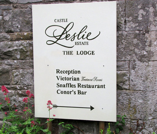 sign at the Castle Leslie