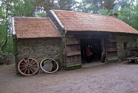 restored cottage at the Ulster American Folk Park, County Tyrone, Northern Ireland