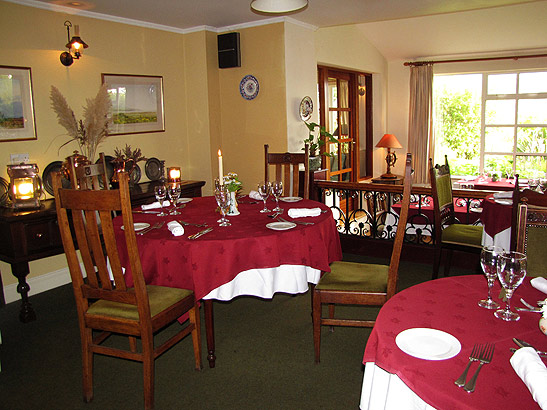 split-level dining room at the Mill Restaurant, Dunfanaghy, Co. Donegal, Ireland