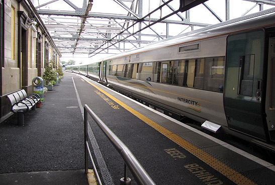 the train to Dublin at Sligo Train Station