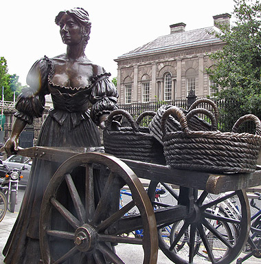 the Molly Malone statue in Grafton Street, Dublin