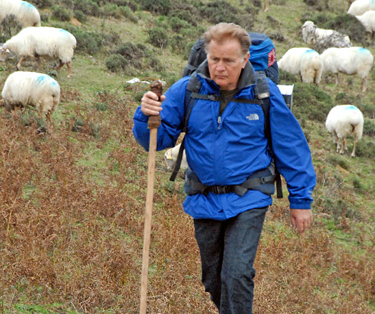 Martin Sheen doing the pilgrimge walk on the Camino de Santiago in a scene from the movie The Way