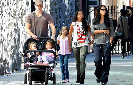 Matt Damon with his wife Luciana Barroso and their 4 children