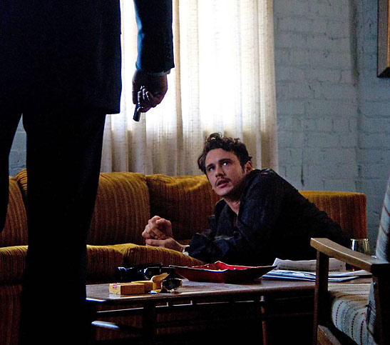 Michael Shannon as Richard Kuklinski about to kill James Franco's
character of Marty in the film 'The Iceman'