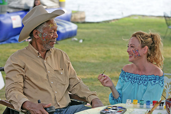 Morgan Freeman with Virginia Madsen in a scene from 'The Magic of Belle Isle'