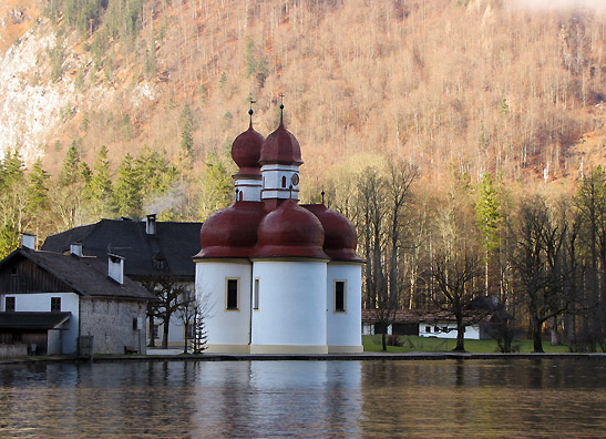 the chapel of St. Bartholomew along Lake Konigssee