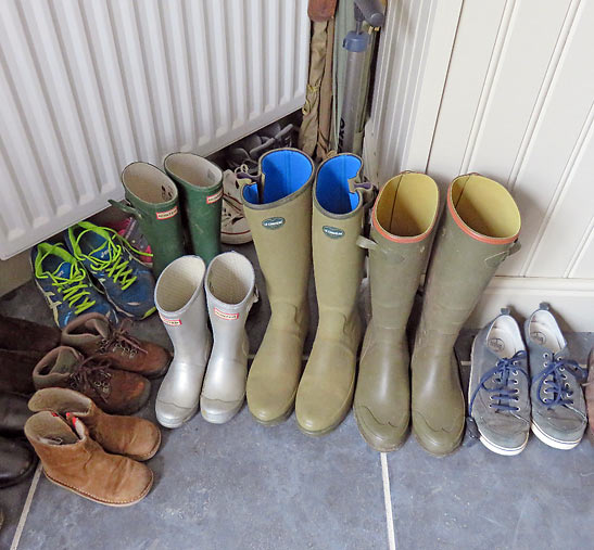 footwear of the Viscount and Viscountess Dunluce and their children