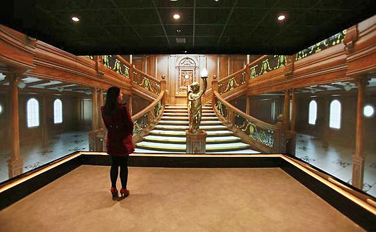 replica of the Titanic's stairway, as recreated in James Cameron's film 'Titanic'