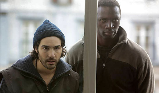 Tahar Rahim with Omar Sy in a scene from the movie'Samba'