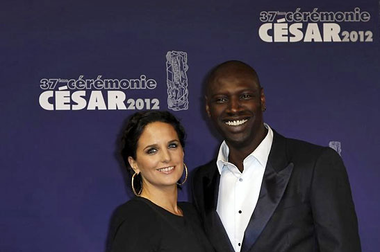 Omar Sy with his wife Helene at the 2012 Cesar awards