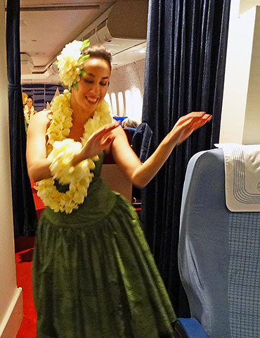 Hula dancer in traditional native costume