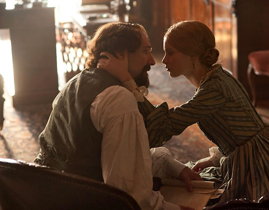 Ralph Fiennes and Felicity Jones in a scene from the movie 'The Invisible Woman'