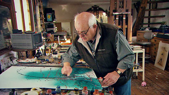 Ralph Steadman at work in his studio