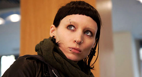 Rooney Mara as Lisbeth Salander in the film 'The Girl with the Dragon Tattoo'