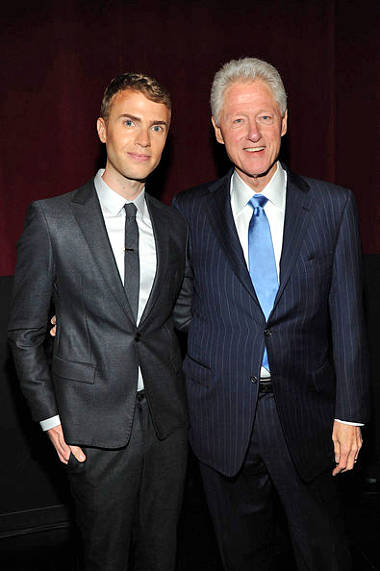 Shane Bitney Crone with President Bill Clinton at the Tribeca Film Festival