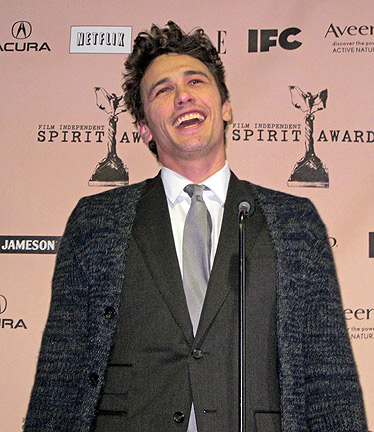 Best Male awardee James Franco at the Spirit Awards