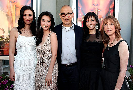 Lisa See with director Wayne Wang, producers Wendi Murdoch and Florence Sloan and actress Li Bing Bing in Los Angeles