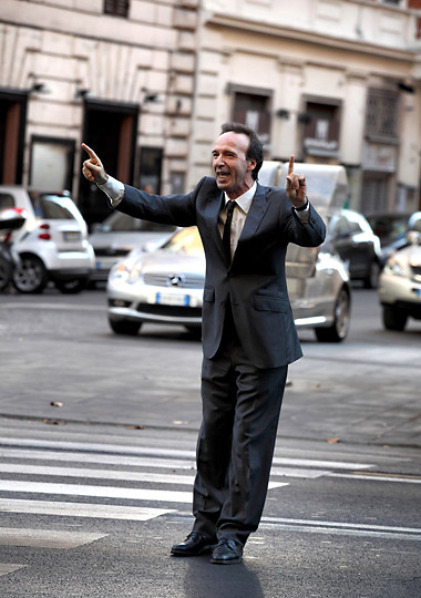 Roberto Benigni in a street scene from the movie 'To Rome With Love'