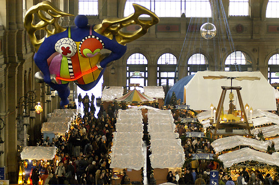 Zurich Main Railway Station during Christmas season