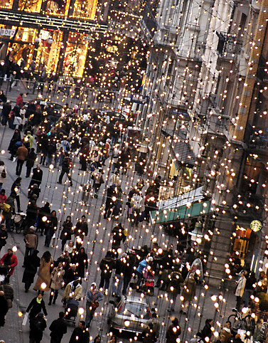 Christmas lights in Old Town Zurich