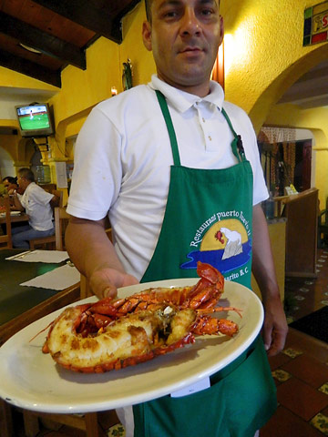 lobster at the Puerto Nuevo restaurant, Rosarito